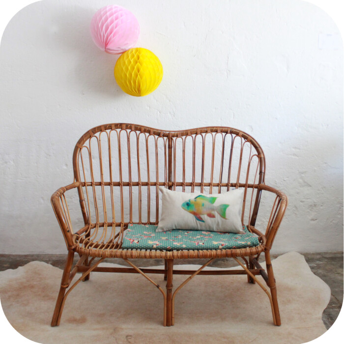 Banquette rotin vintage - D540