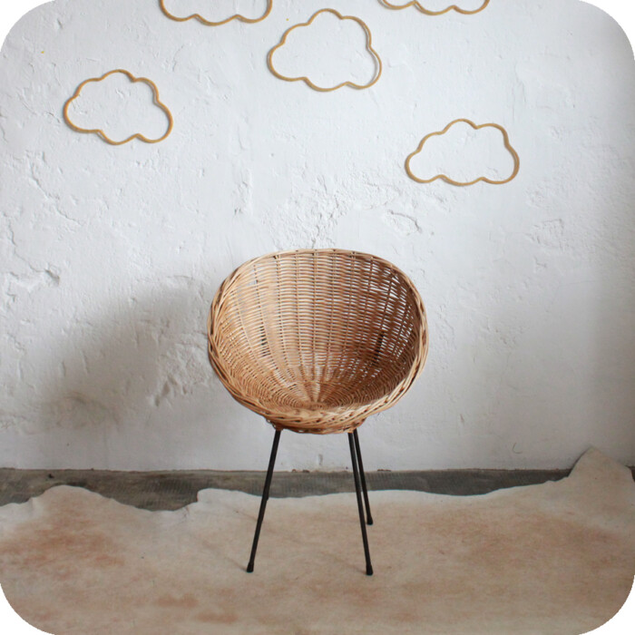 Fauteuil osier vintage - E248