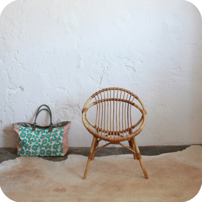 Fauteuil rotin vintage - Coquille - E366