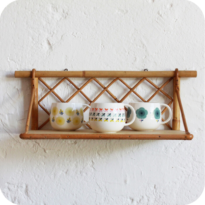 Etagère rotin vintage - D564