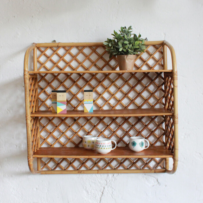 Etagère rotin vintage - D619