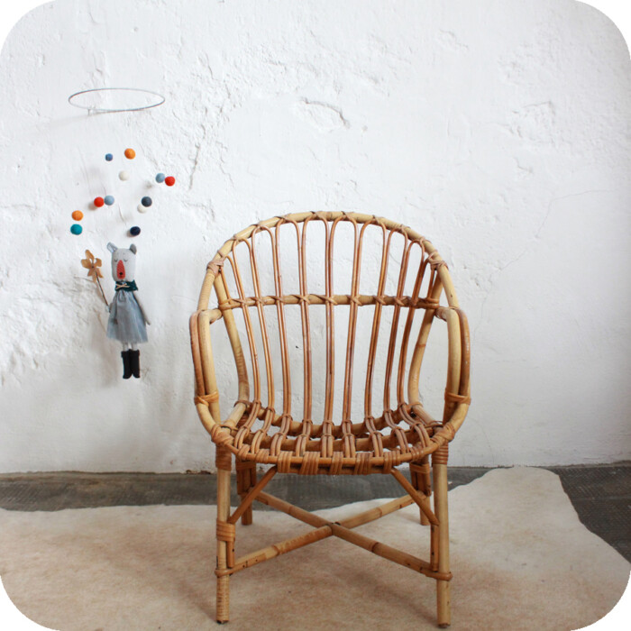 Fauteuil rotin vintage - Enfant - E267