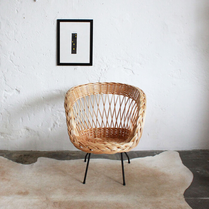 Fauteuil osier vintage - E465