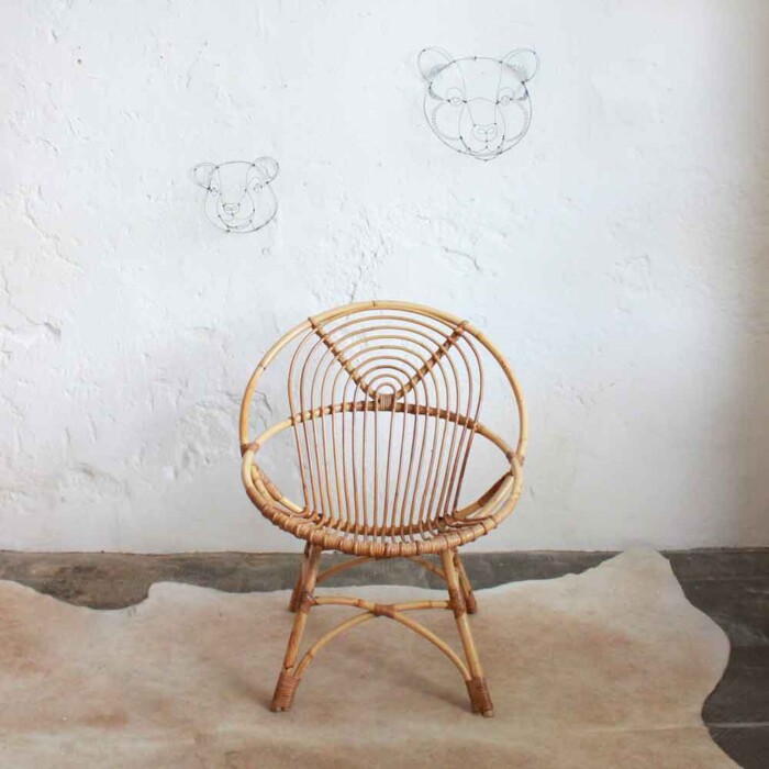 Fauteuil rotin vintage - Spirale - E561