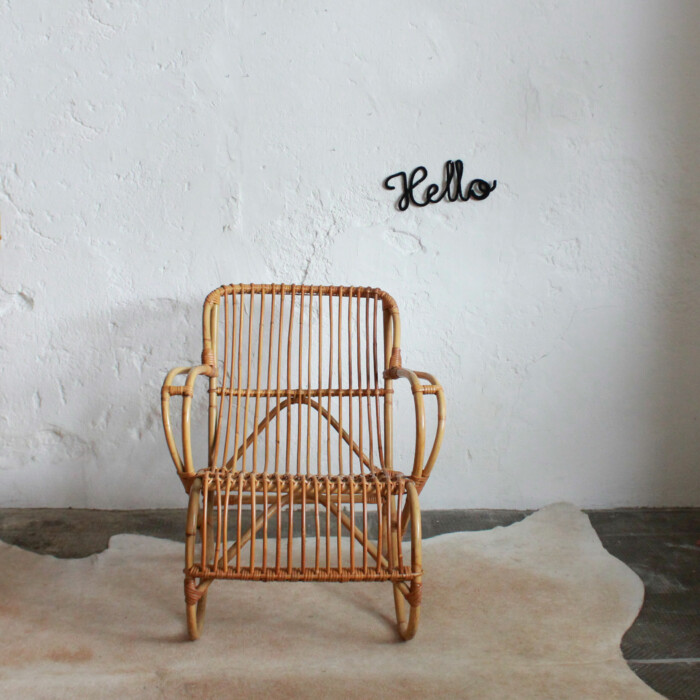 Fauteuil rotin vintage - E601