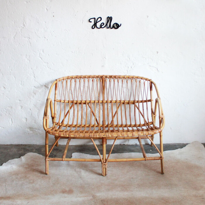 Banquette rotin vintage - E531