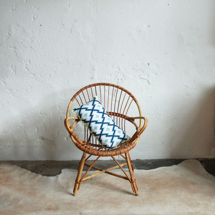 Fauteuil rotin vintage - Coquille - E708