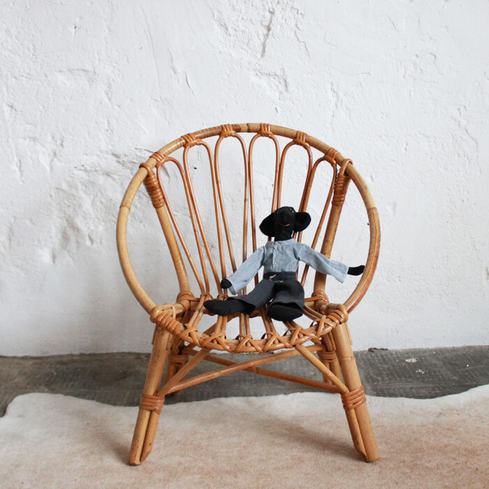Fauteuil rotin vintage - Enfant - E298