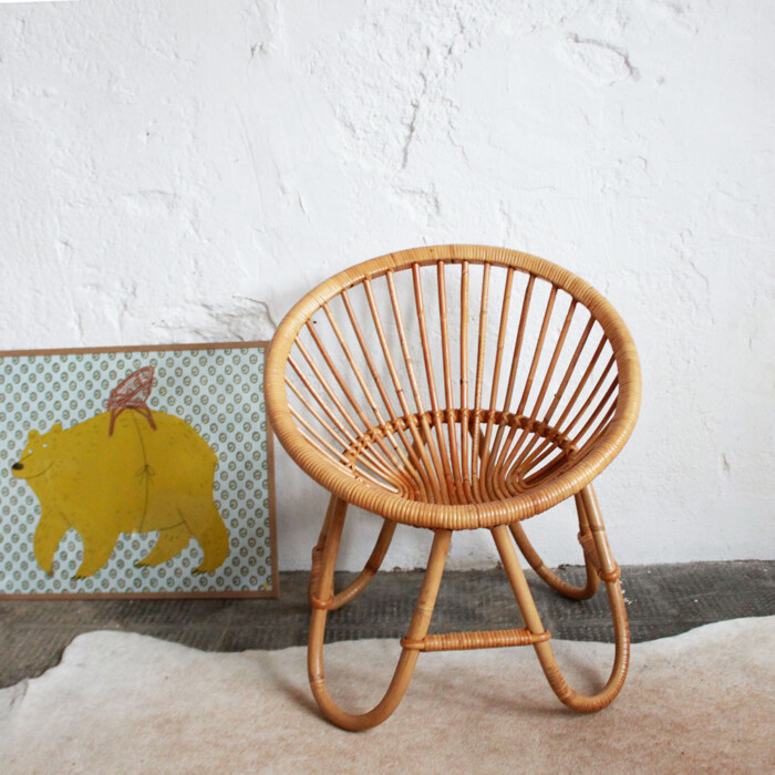 Fauteuil rotin vintage - Enfant - E676