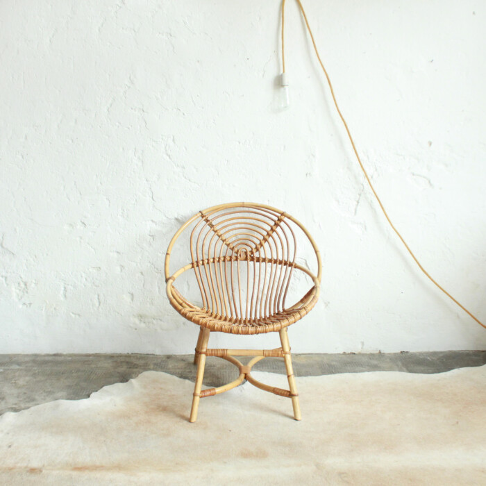Fauteuil rotin vintage - Spirale - F226