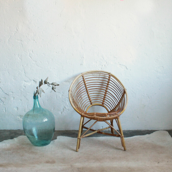 Fauteuil rotin vintage - Spirale - E702