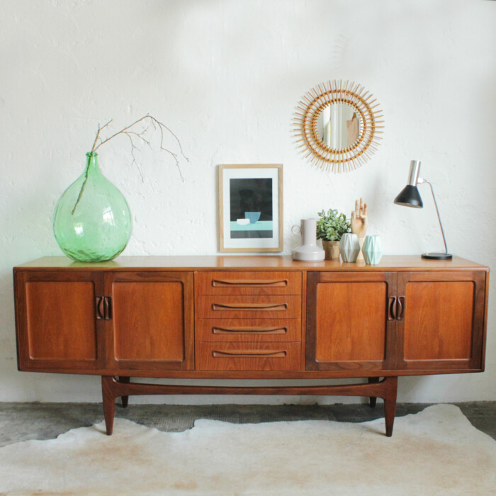 Enfilade teck anglaise vintage - F256