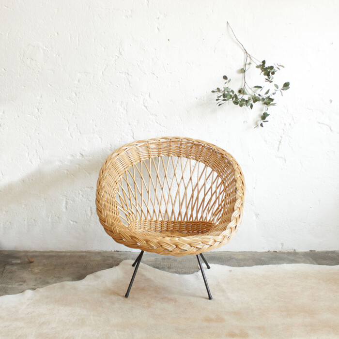 Fauteuil osier vintage - C558