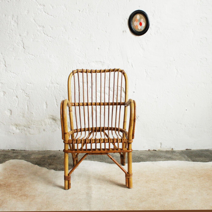 Fauteuil rotin vintage - Enfant - E673