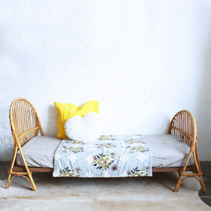 Lit rotin vintage - Corbeille - F210
