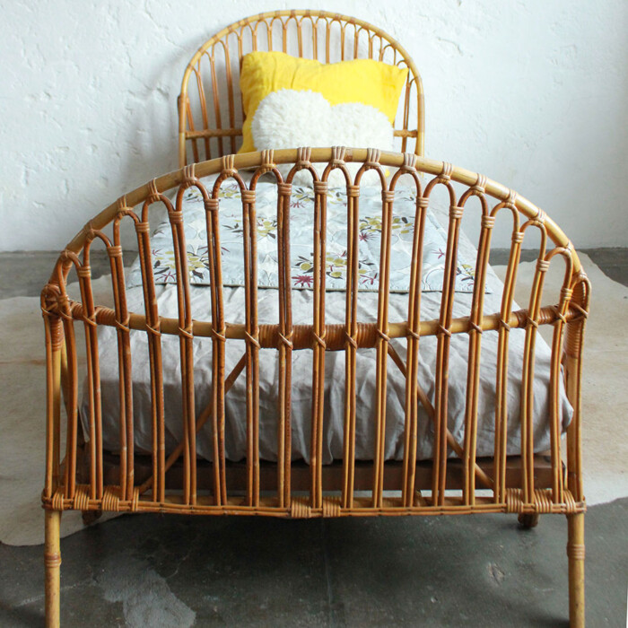 Lit rotin vintage - Corbeille - F210 – Image 6