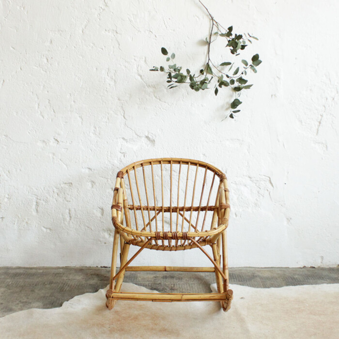 Rocking chair rotin vintage - Enfant