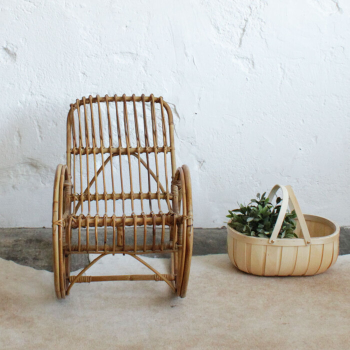 Rocking chair rotin vintage - Enfant - F293
