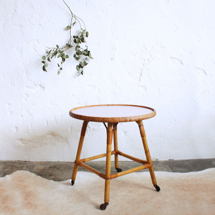 Table basse rotin vintage - D349