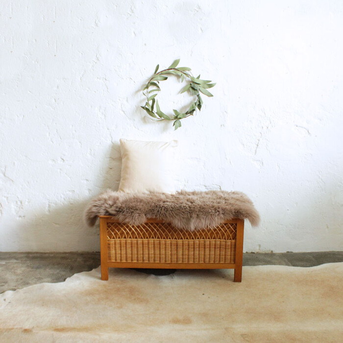 Banc coffre rotin vintage - F422