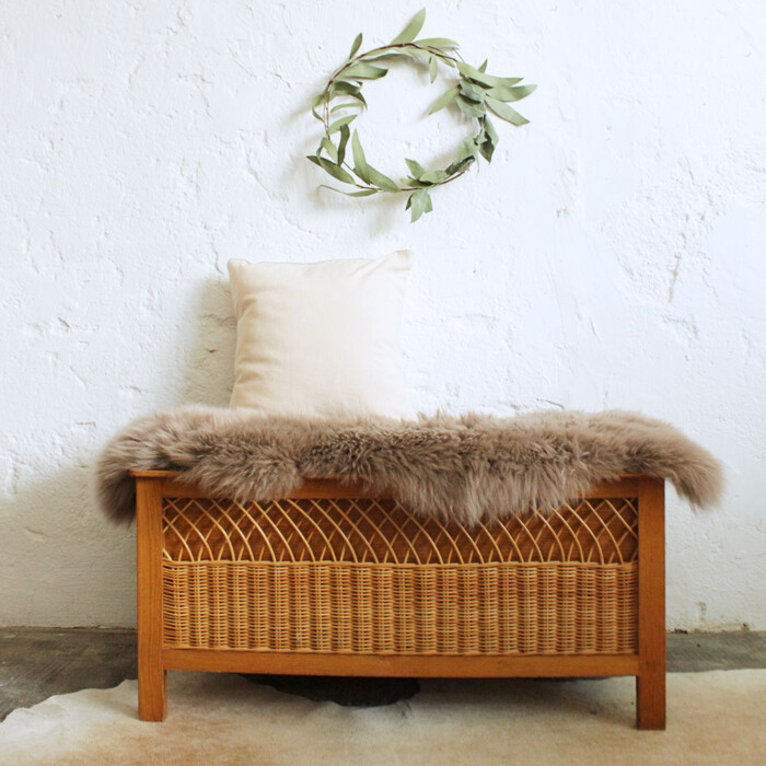 Banc coffre rotin vintage - F422 – Image 5