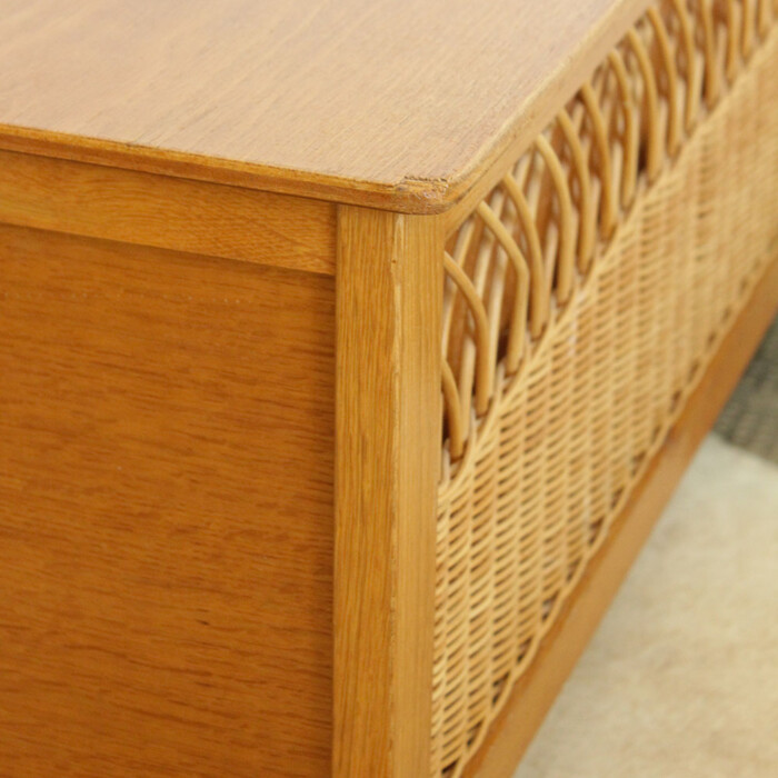 Banc coffre rotin vintage - F422 – Image 2