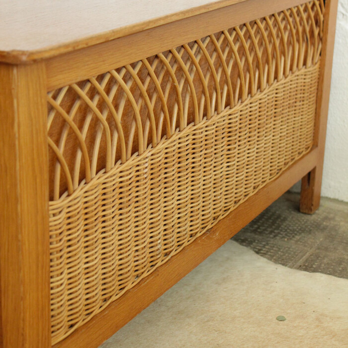 Banc coffre rotin vintage - F422 – Image 10