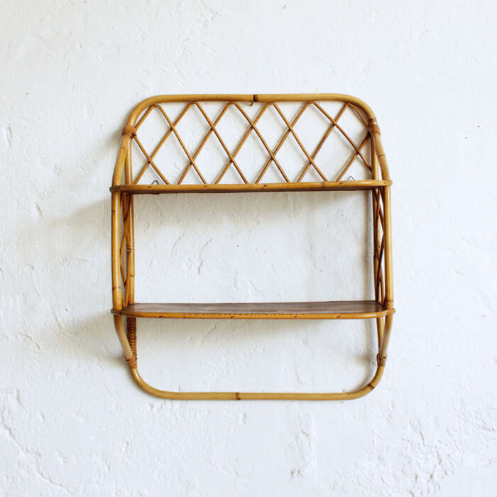 Etagère rotin vintage - F364