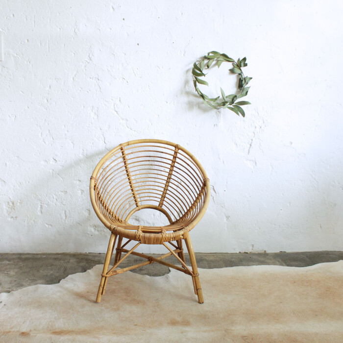 Fauteuil rotin vintage - Spirale - F372