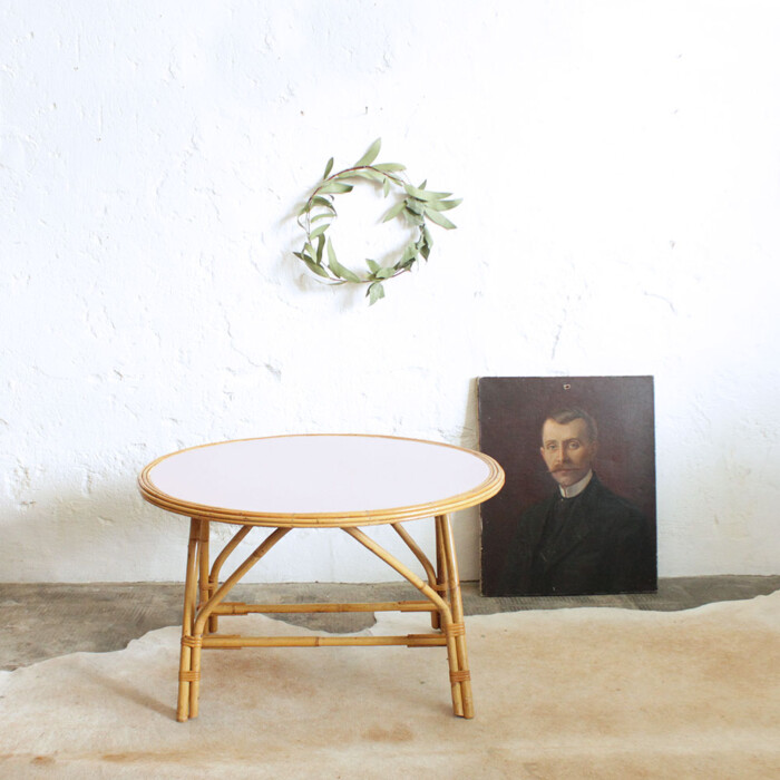 Table basse rotin vintage - C317