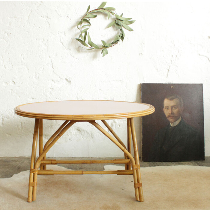 Table basse rotin vintage - C317 – Image 4