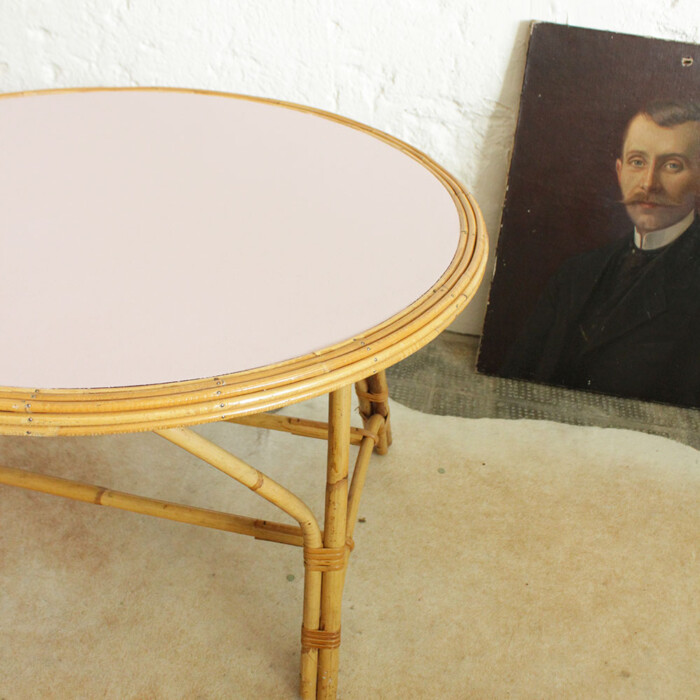 Table basse rotin vintage - C317 – Image 5