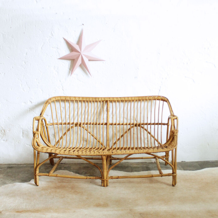 Banquette rotin vintage - F481