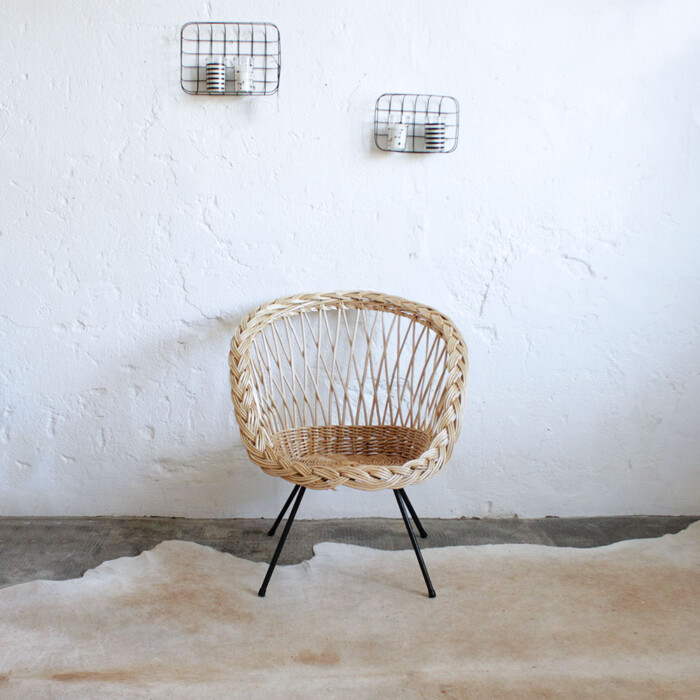 Fauteuil osier vintage - F356