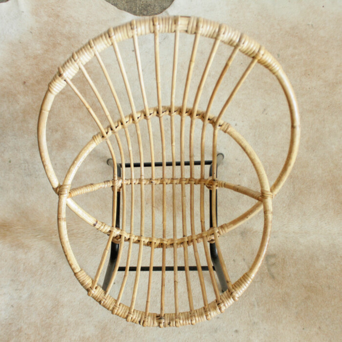 Fauteuil rotin enfant vintage - coquille - F263 – Image 6