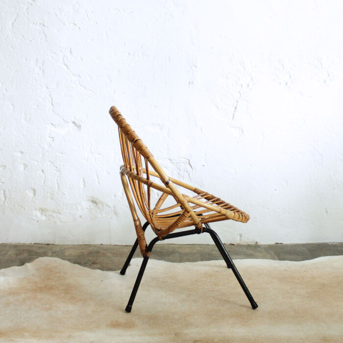Fauteuil rotin vintage - Coquille - F478 – Image 5
