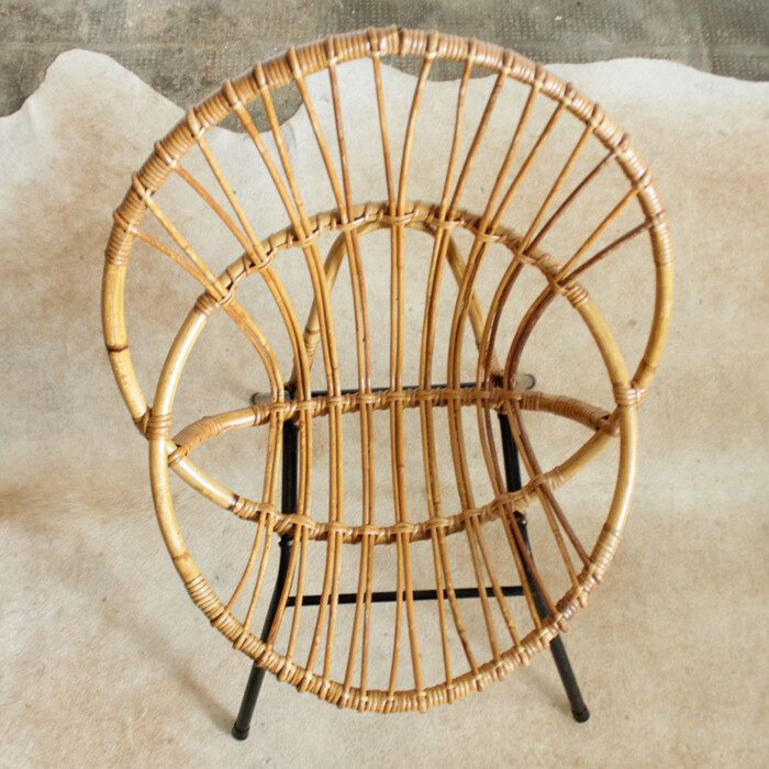 Fauteuil rotin vintage - Coquille - F478 – Image 6