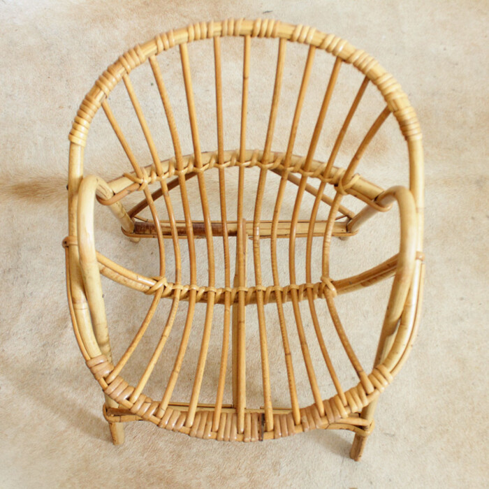 Fauteuil rotin enfant vintage - F466 – Image 6