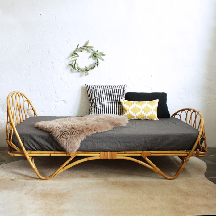 Lit rotin vintage - Corbeille - F355