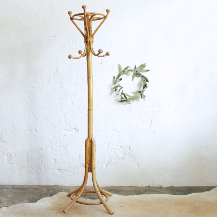 Porte manteaux rotin vintage - F366
