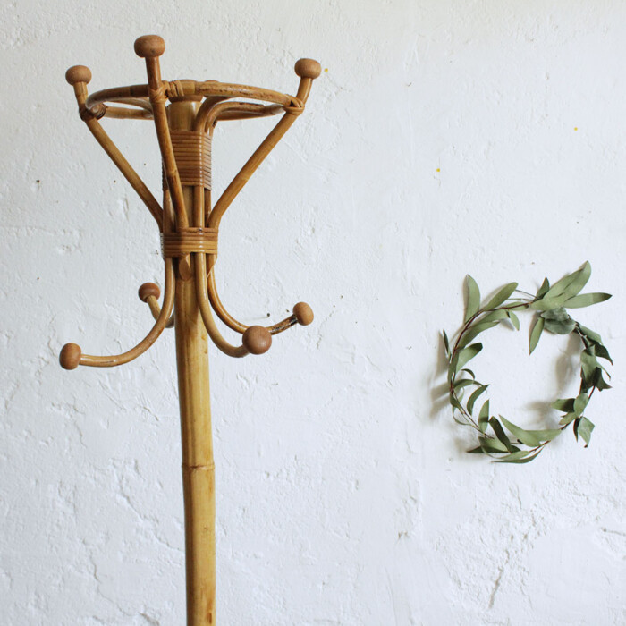 Porte manteaux rotin vintage - F366 – Image 5