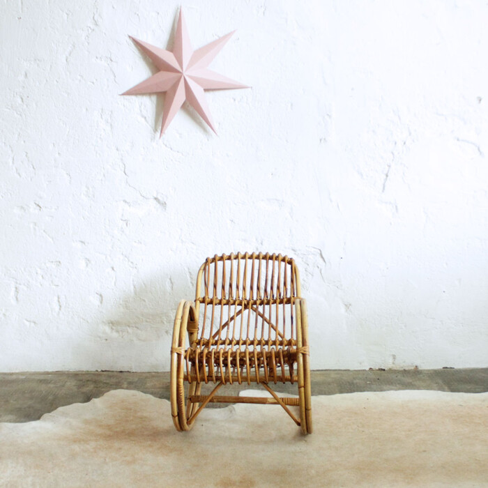 Rocking chair rotin vintage - Enfant - F484 – Image 4