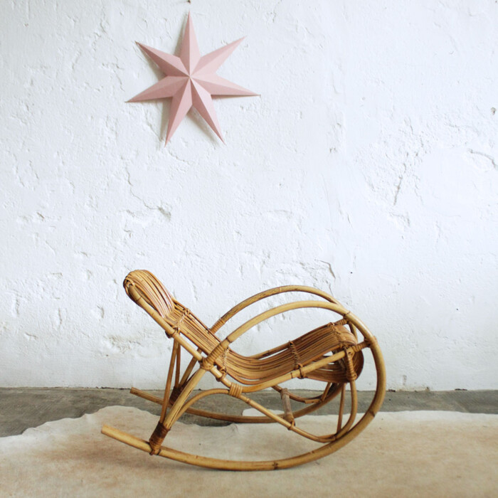 Rocking chair rotin vintage - Enfant - F484 – Image 5