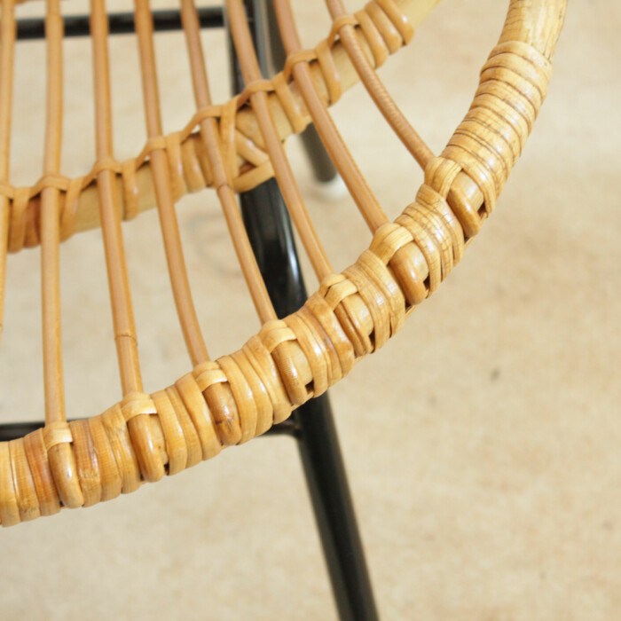 Fauteuil rotin vintage - Coquille - F396 – Image 2