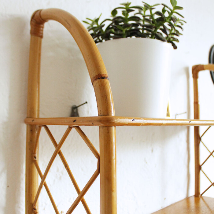 Etagère rotin vintage - F485 – Image 2