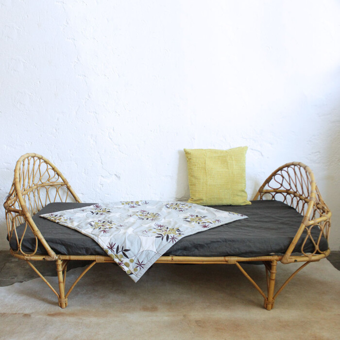 Lit rotin vintage - Corbeille - F438
