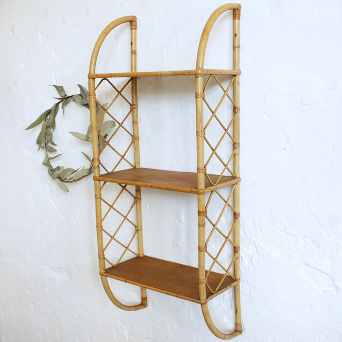 Etagère rotin vintage - F596 – Image 4