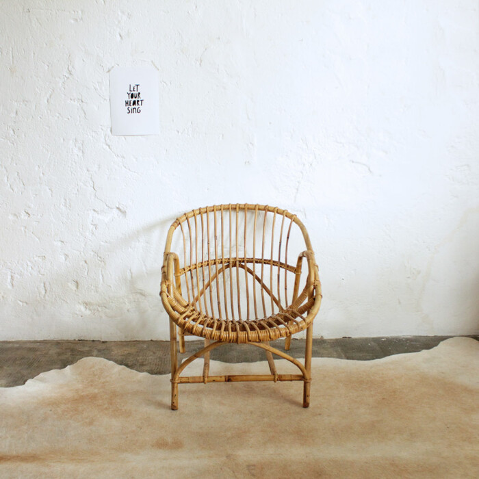 Fauteuil rotin vintage - Classique - F636/637