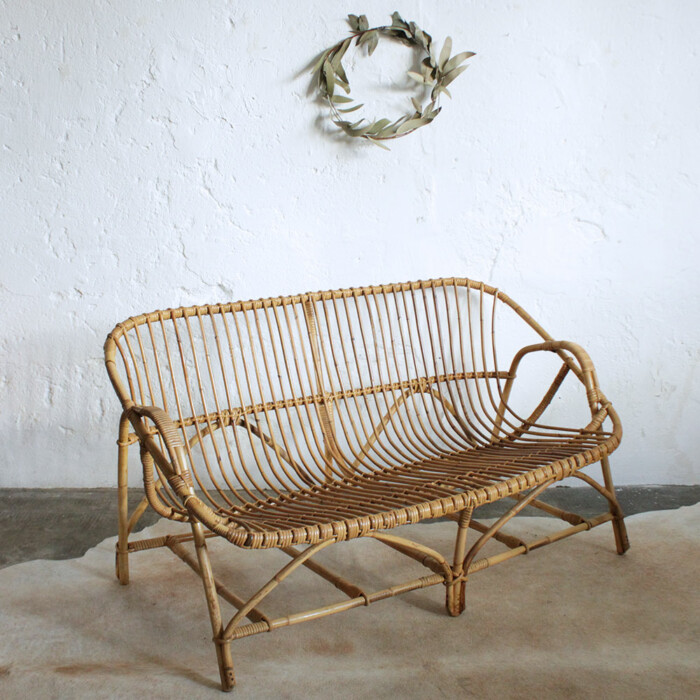 Banquette rotin vintage - F634 – Image 4