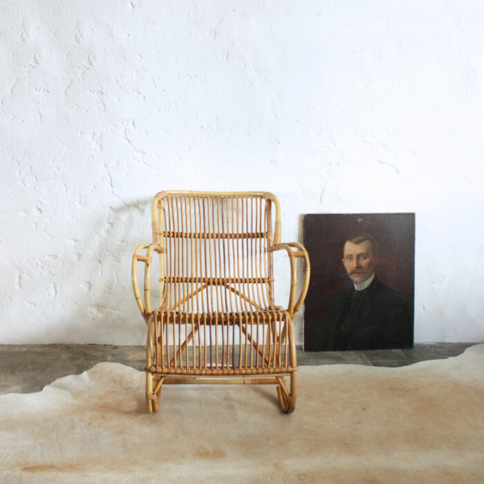Fauteuil rotin vintage - F611
